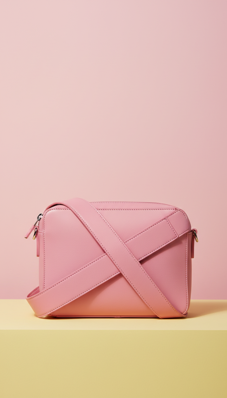 Sac bandoulière rose microfibre