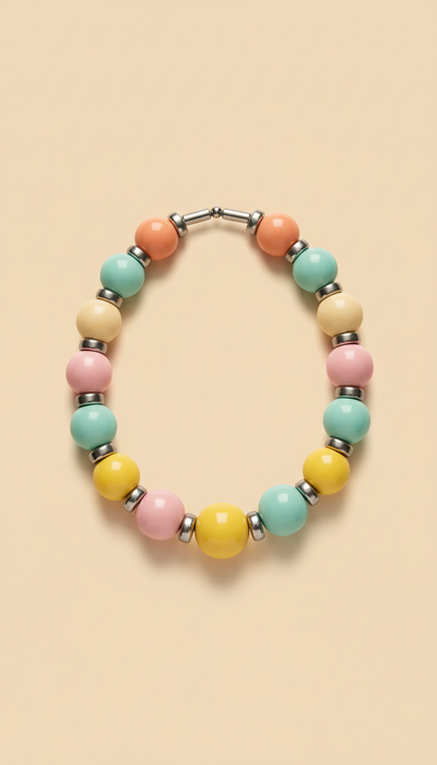 Collier émail pastel modulable