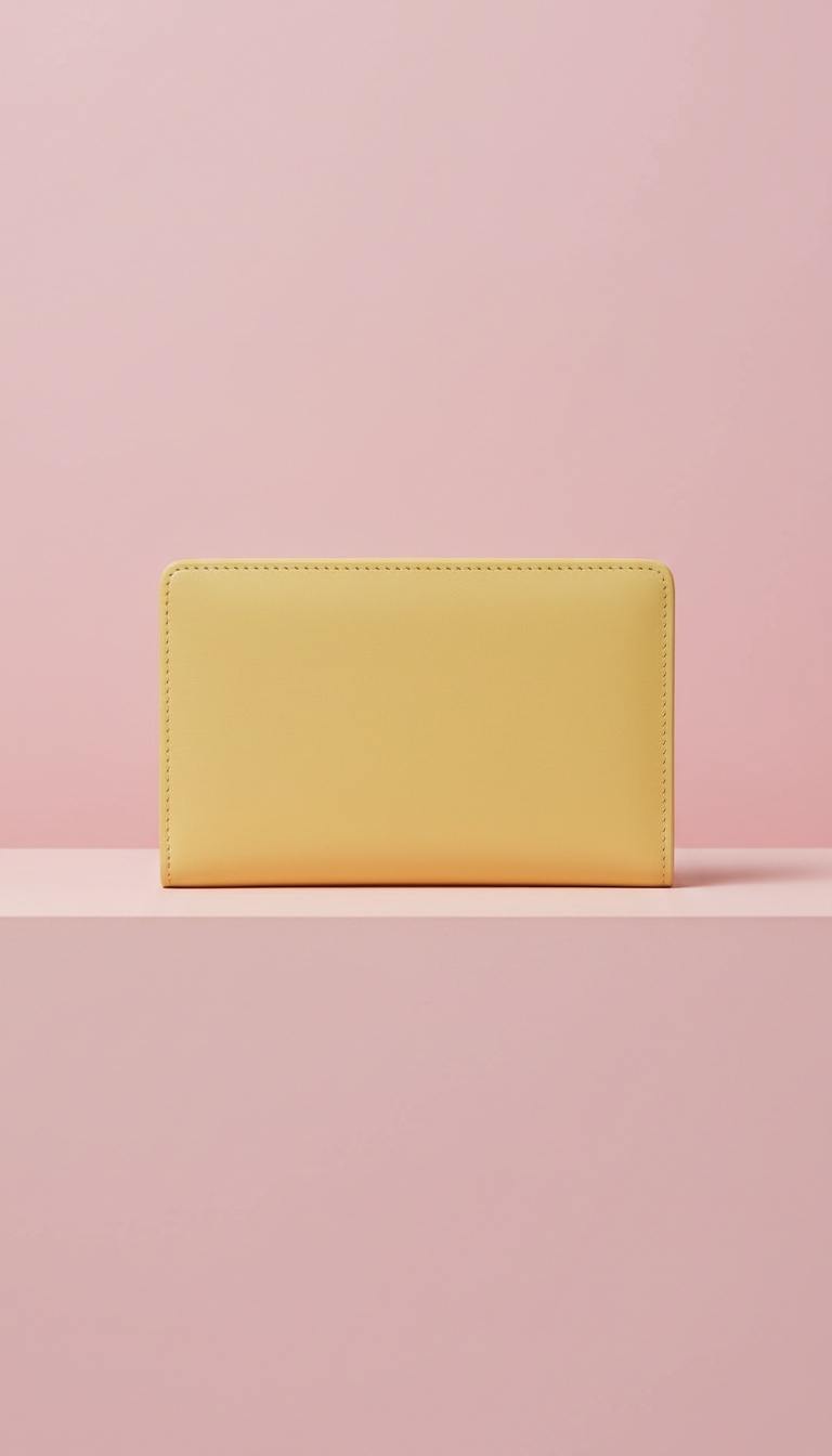 Portefeuille jaune vegan minimaliste